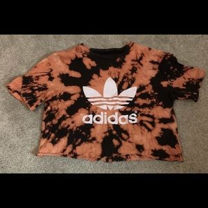 bleach tie dye adidas crop top